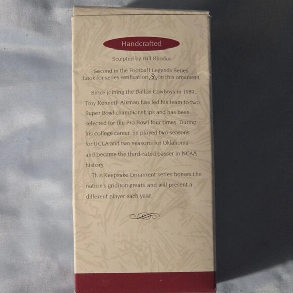 Vintage 1996 Hallmark Keepsake Troy Aikman Ornament Dallas Cowboys CIB - Picture 3 of 10